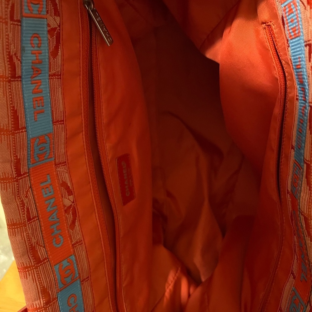 Chanel Red New Travel Line Nylon Tote - Picture 8 of 13